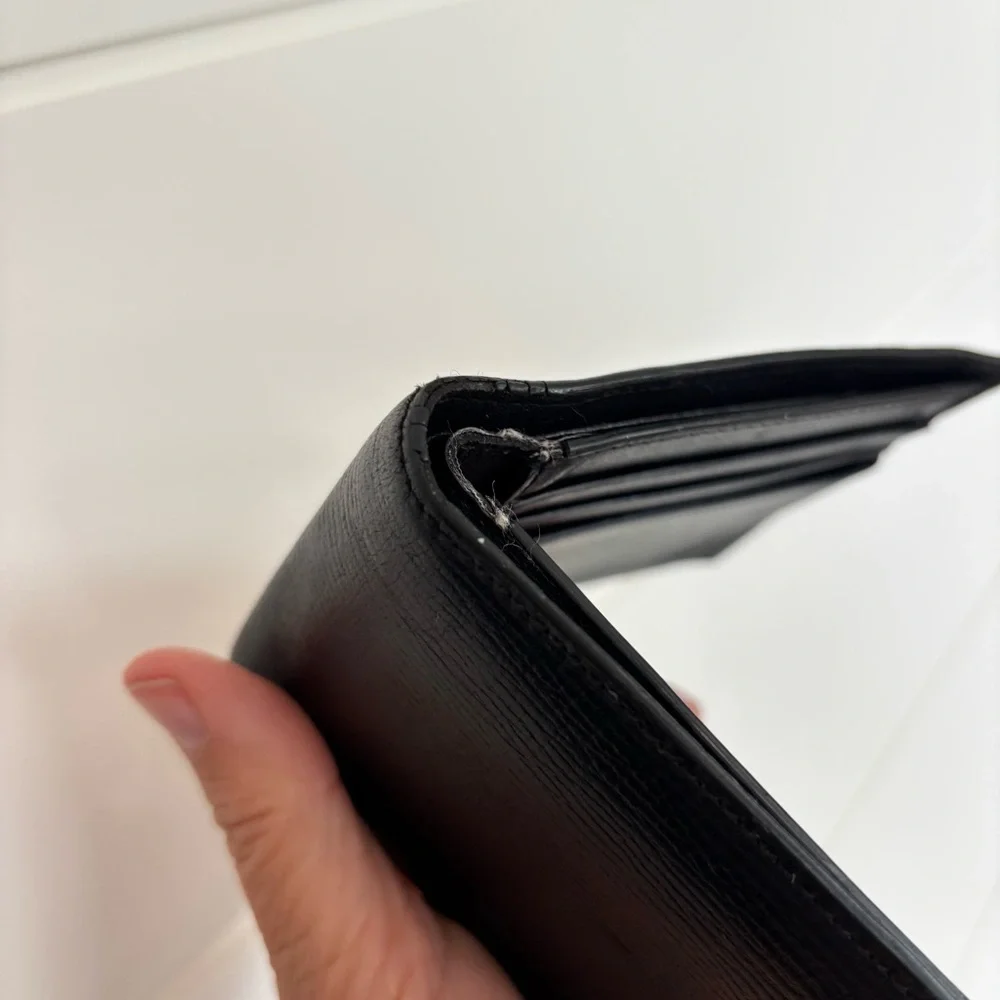 Tumi Double Billfold Men's Black Leather Wallet